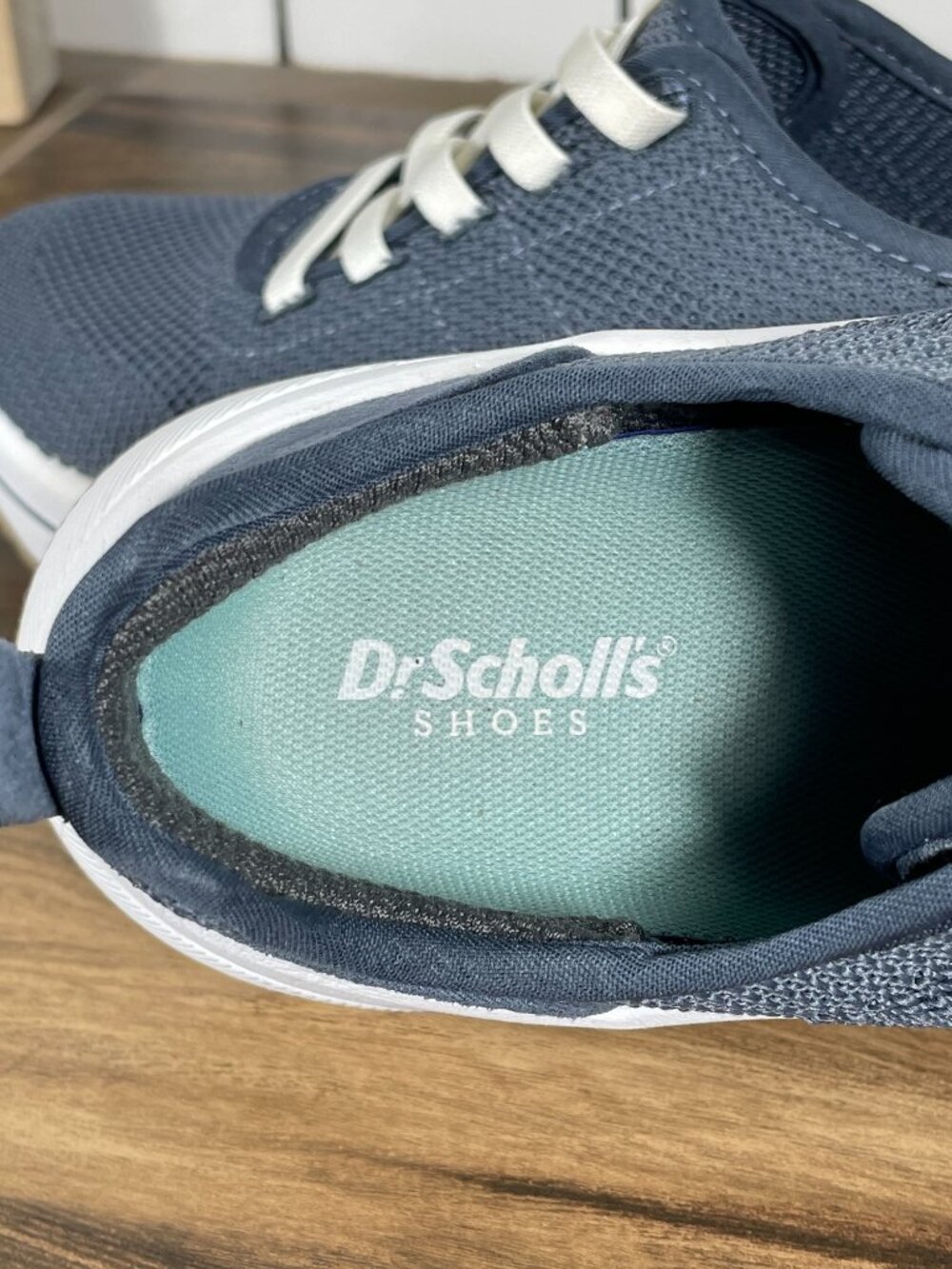 Dr Scholls Wannabe Knit Shoes Womens Size 6 Oxide Blue Casual Slip On Sneakers - Picture 10 of 14